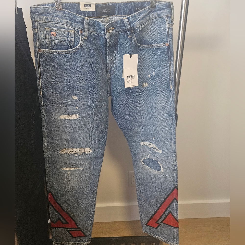 Scotch & Soda Light Blue Distressed Slim Jeans